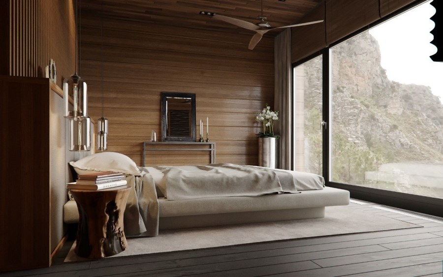 Современный деревянный интерьер