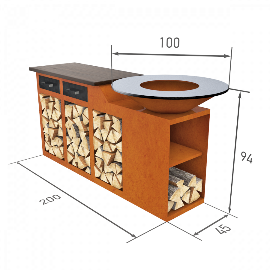 Гриль очаг korwood