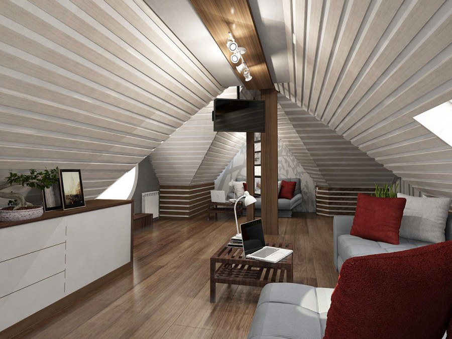 Интерьер мансарды