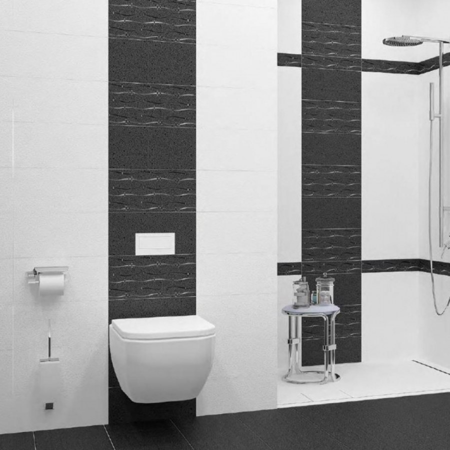 Ванная комната из плитки Азори дефиле Неро