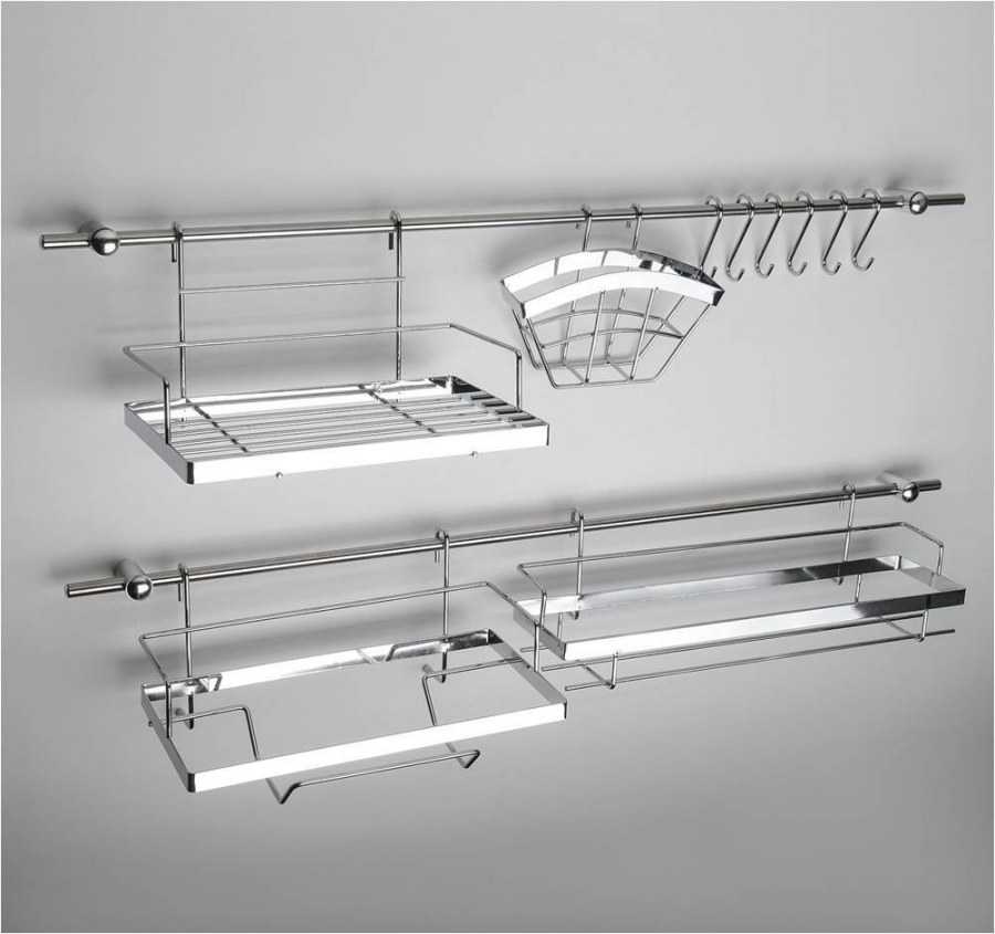 Полка д/рейлинга c двумя стаканами хром c342*w185*h280 bj-22