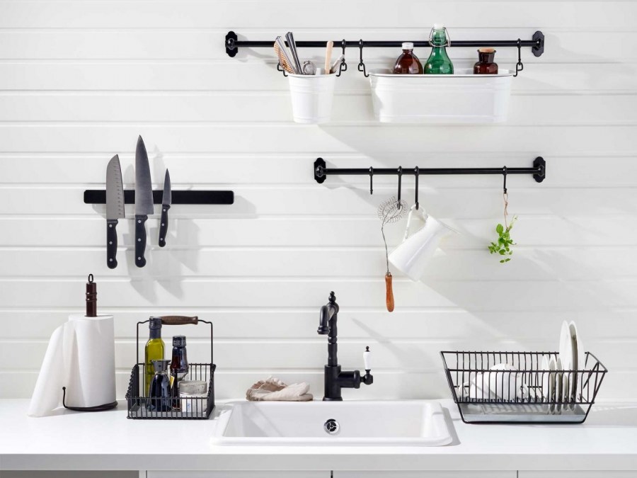 Черный рейлинг ФИНТОРП икеа