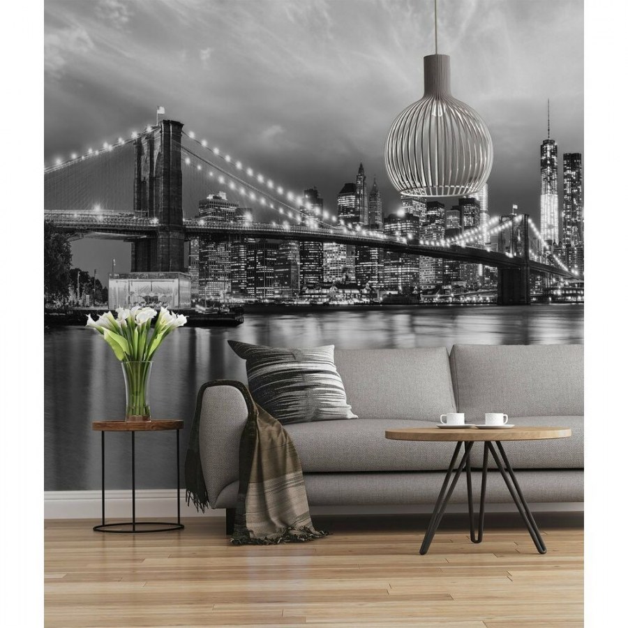 Фотообои Бруклинский мост черно белый