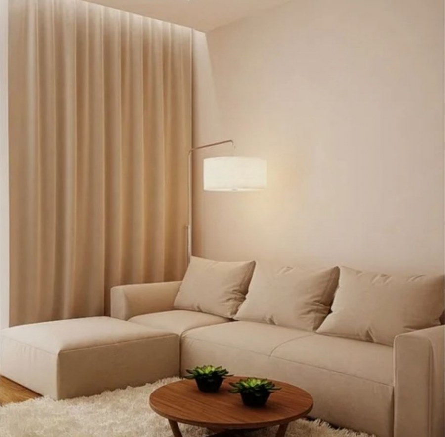 Бежевый интерьер гостиной