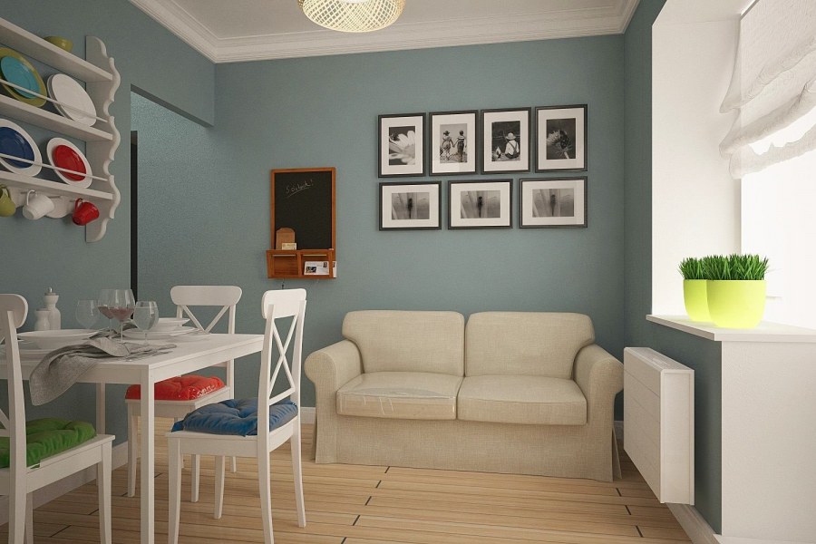 Цвет стен в квартире студии