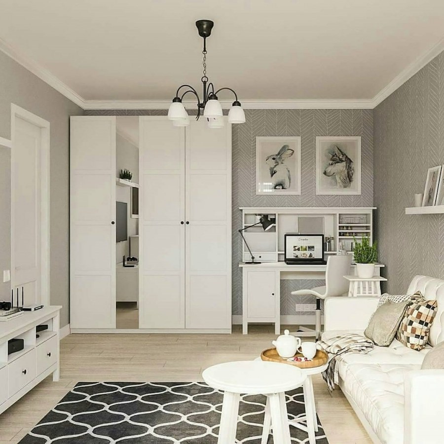 Белая гостиная икеа