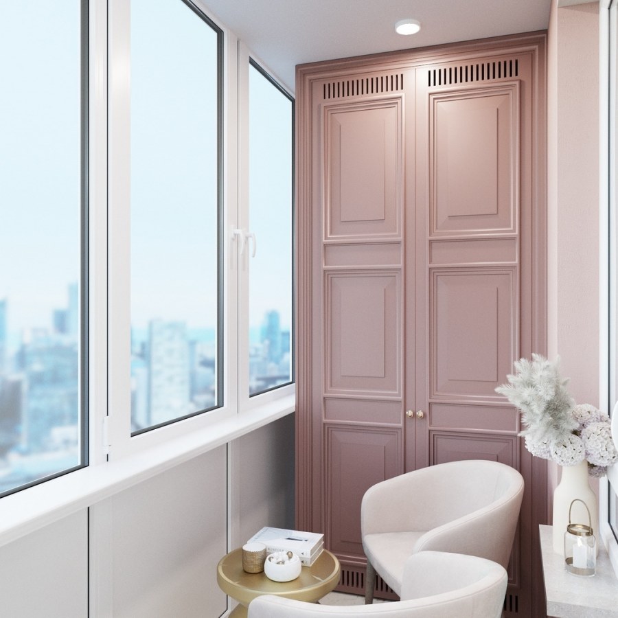 Лоджия в стиле Сканди