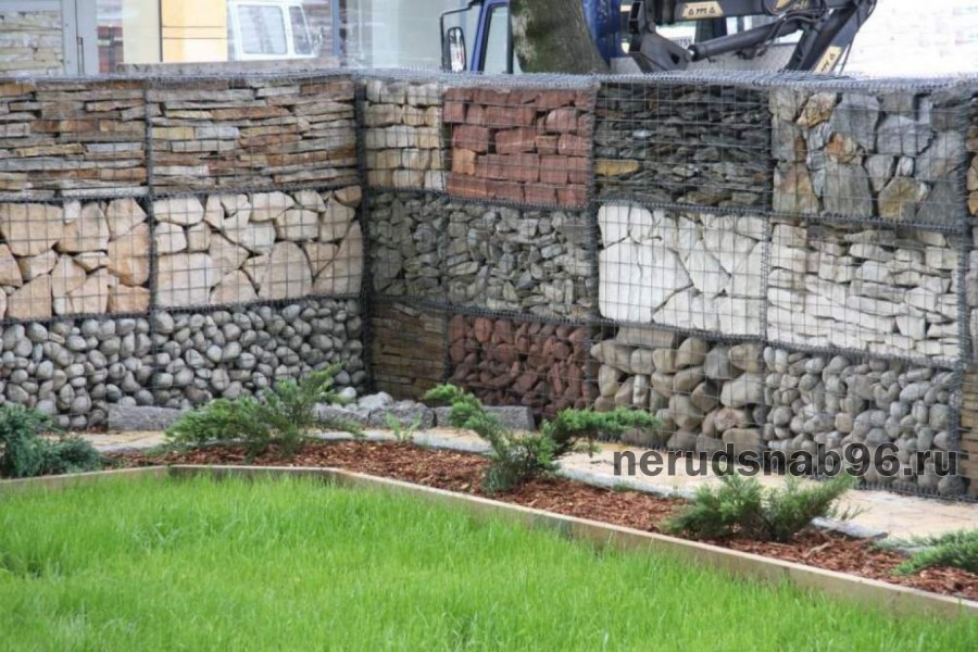 Габион в ландшафте