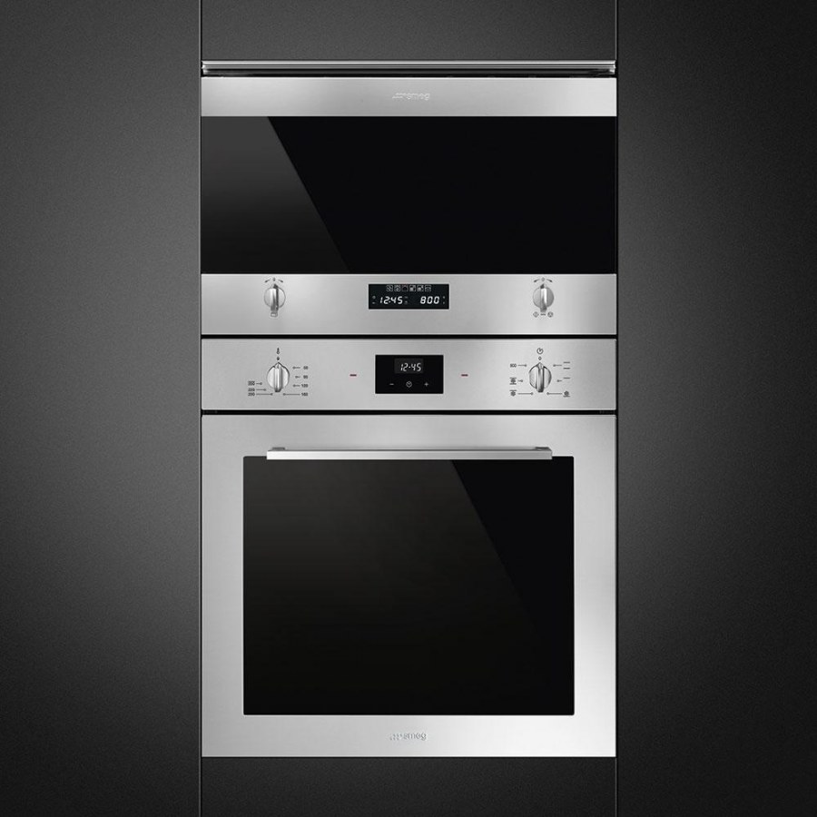 Встраиваемая микроволновая печь 60х30 см Smeg Classica mp322x1 стальная