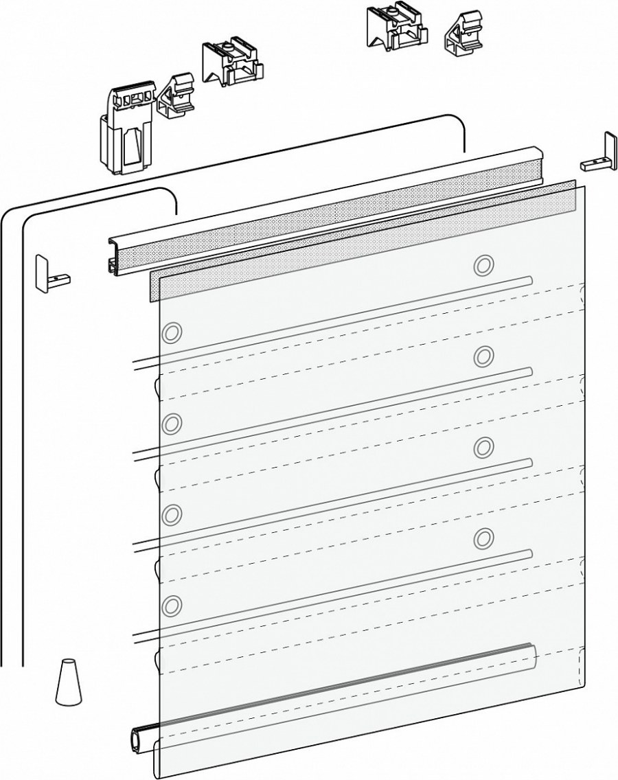 Римская штора на магнитах