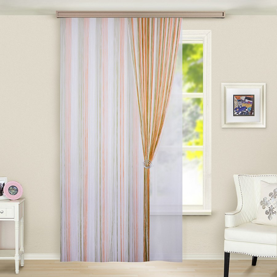 Кисея нитяные шторы дождь Радуга col 107