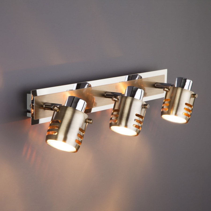 Спот 23463/3 хром/античная бронза