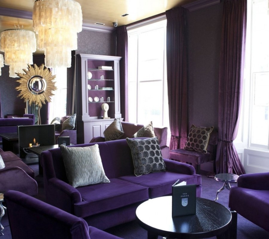 Черничный цвет в интерьере