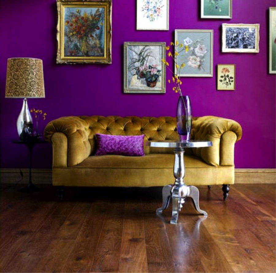 Лавандовые шторы в интерьере