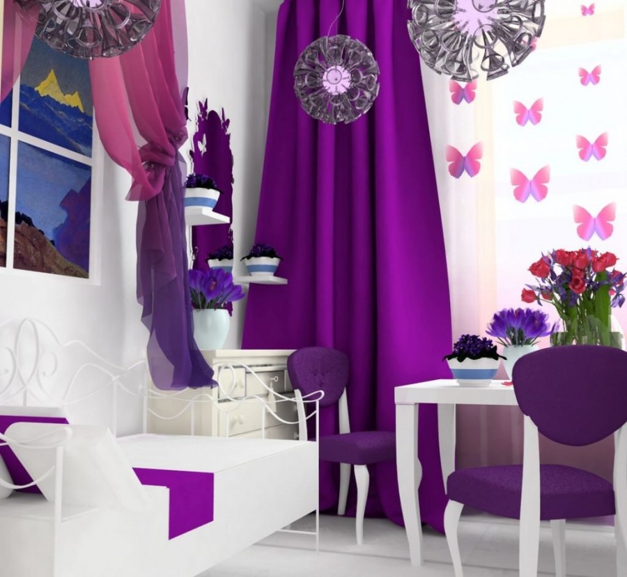 Сиреневая комната для подростка
