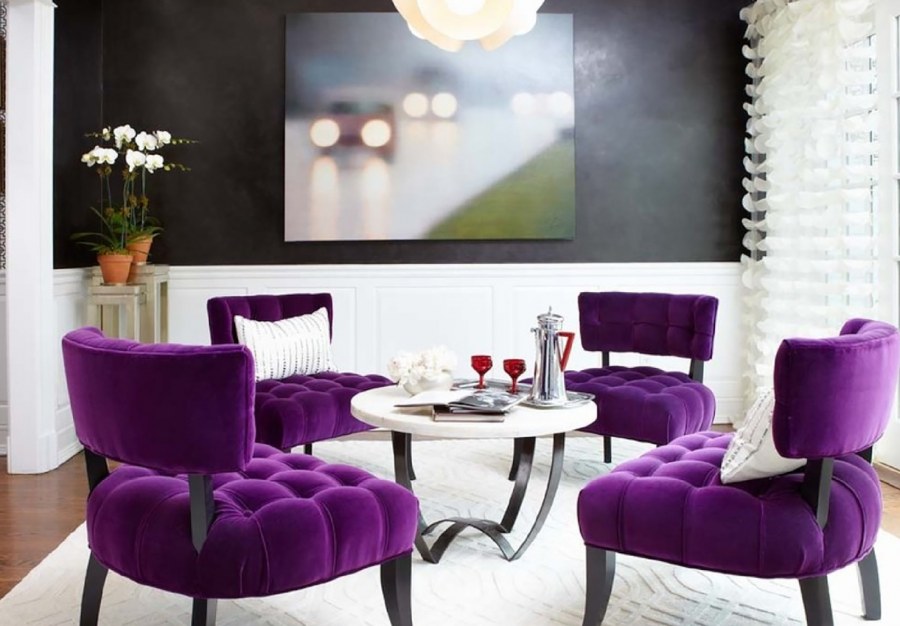 Фиолетовый цвет в интерьере