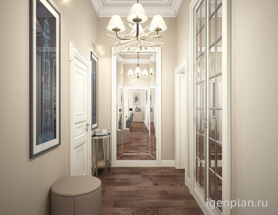 Прихожая в пастельных тонах