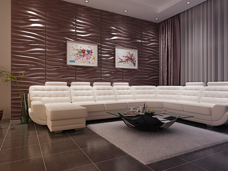 Декоративные панели в интерьере гостиной