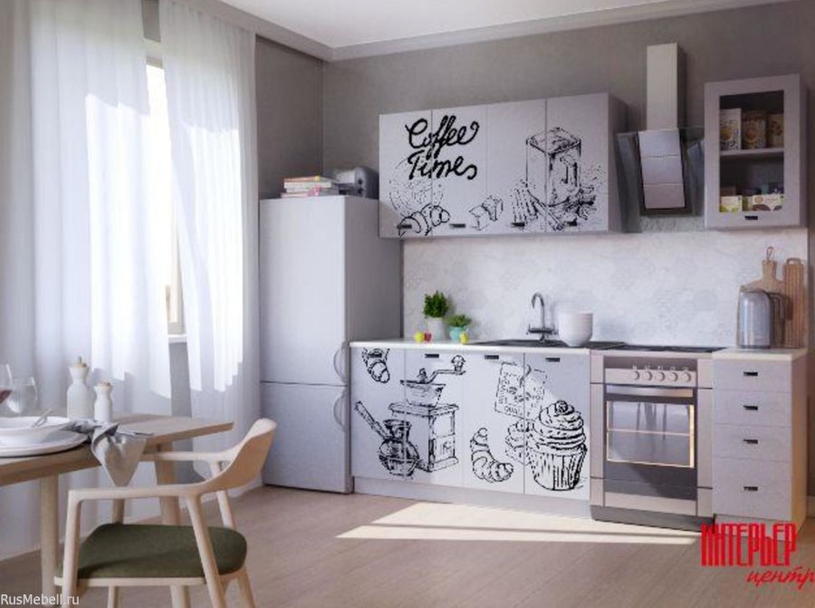 Кухня кофе с молоком и обои кофе и надписи как газета