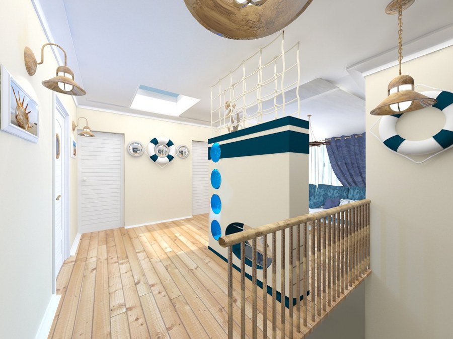 Прихожая в морском стиле