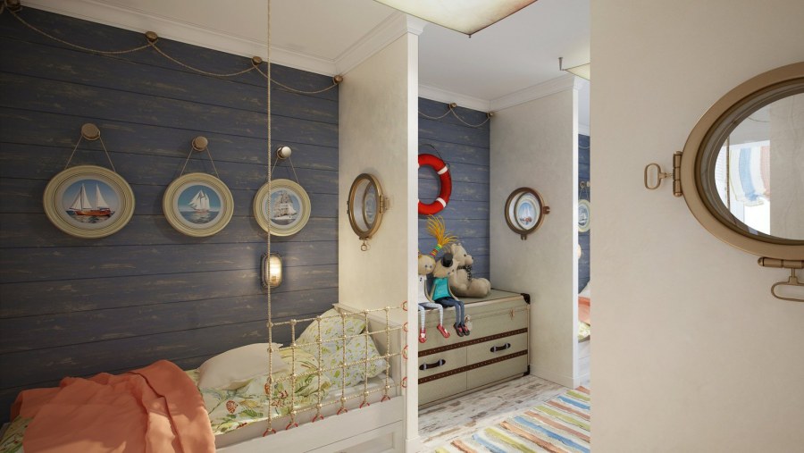 Обои в морском стиле в прихожей