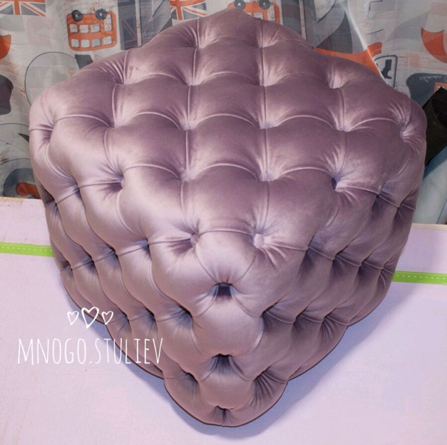 Каретная стяжка пуф 40х70