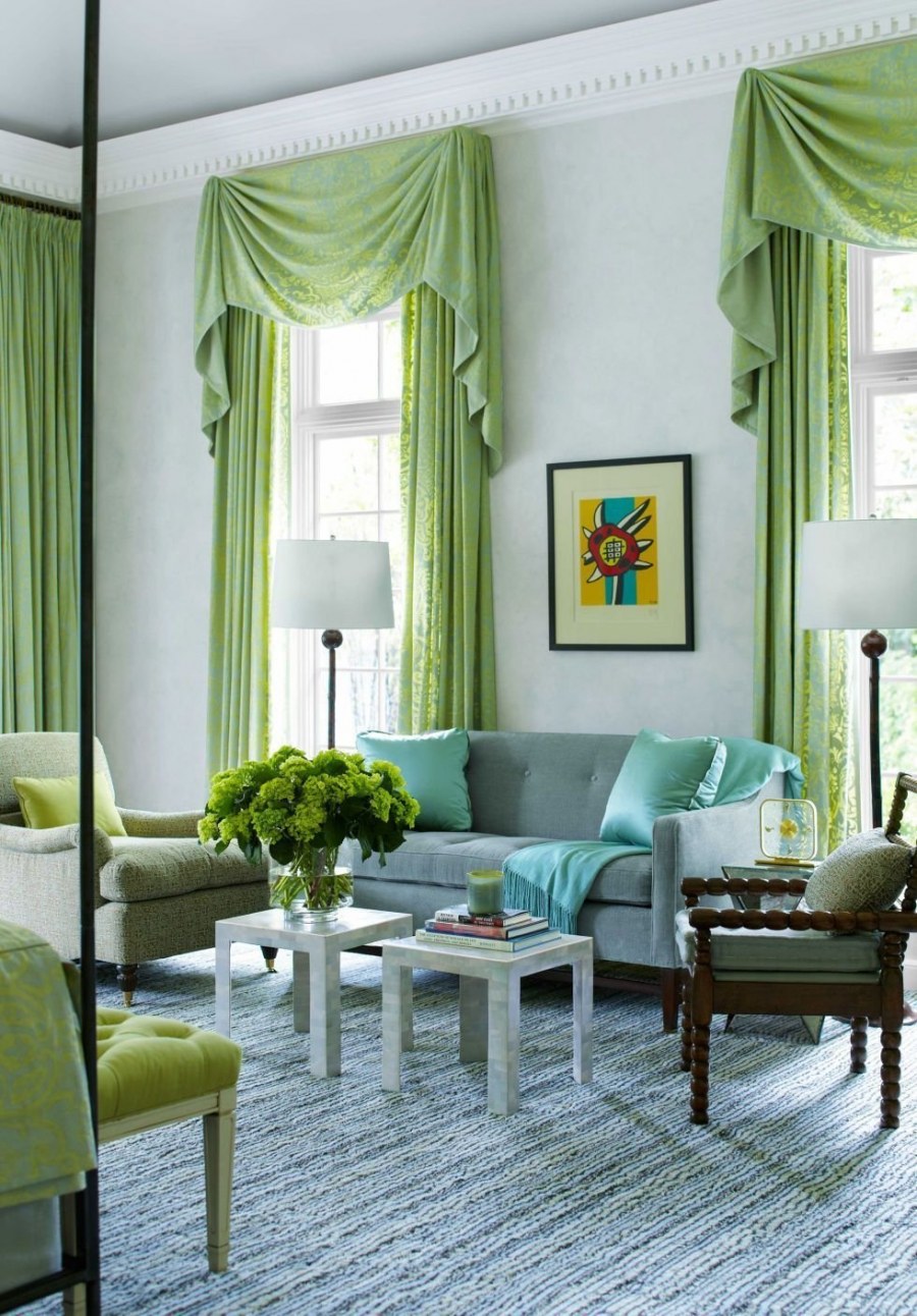 Гостиная в салатовых тонах