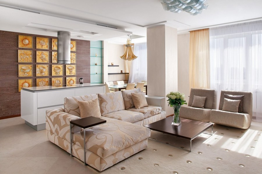 Сочетание пастельных тонов в интерьере