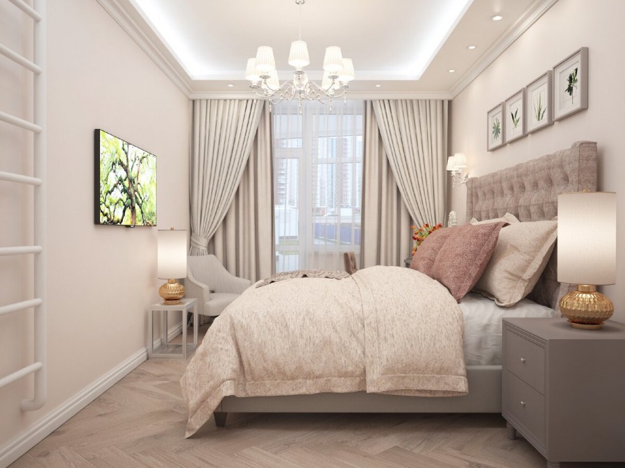 Спальня цвета какао