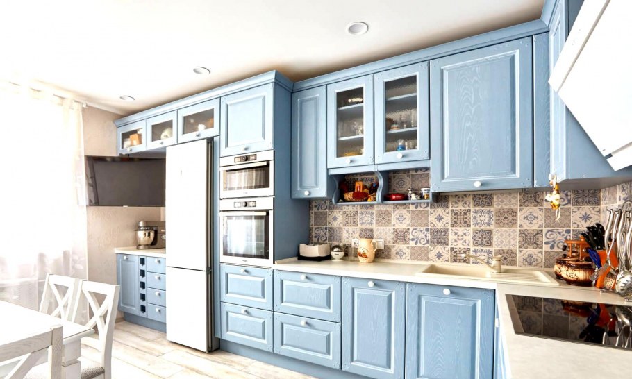 Кухня Геос идеал Эстель голубая