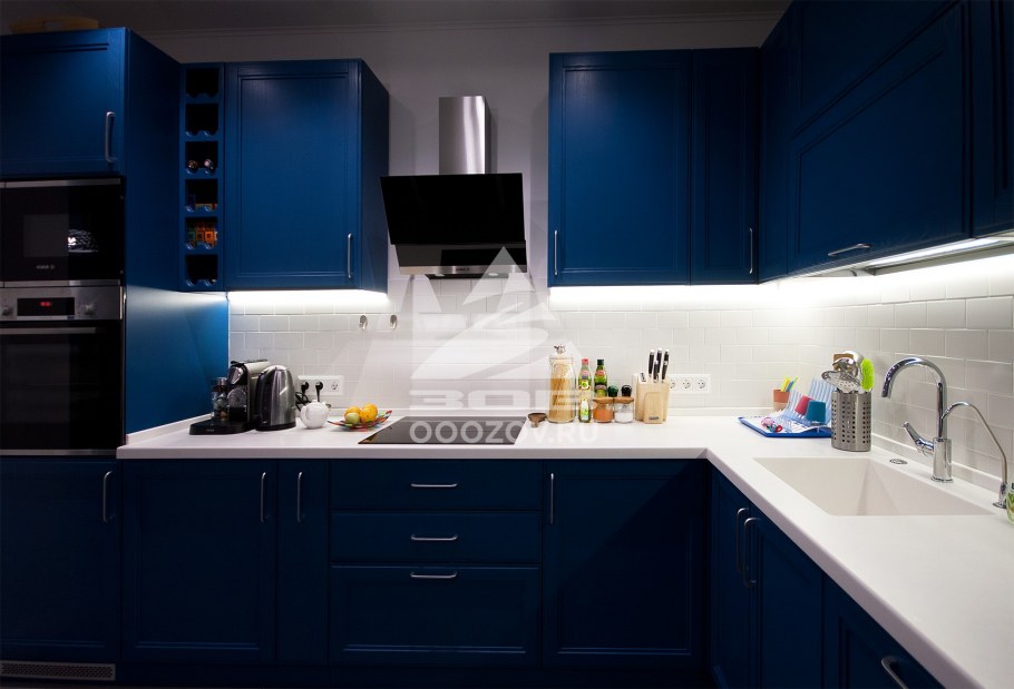 RAL 5009 фасад кухни