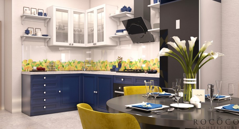 Кухня цвета индиго