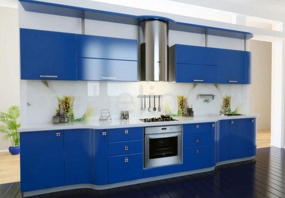 Кухни Муром голубая с черным