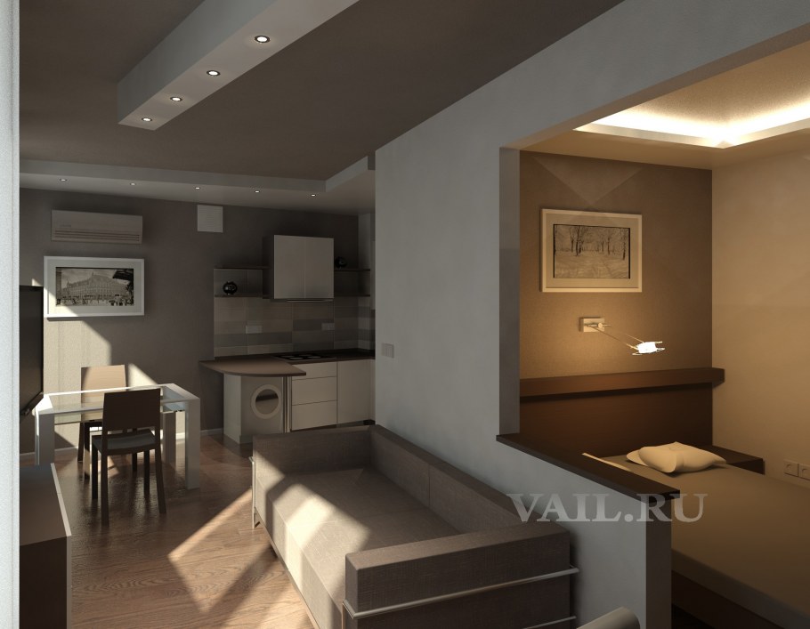 Зонирование квартиры студии