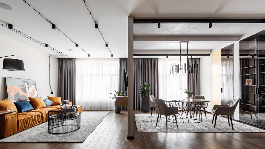 Гостиная столовая Сканди