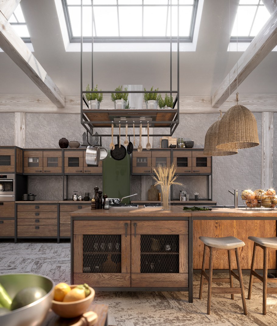 Кухня в стиле лофт 12м2