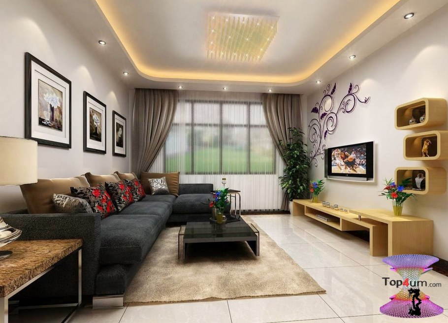 Длинная гостиная интерьер