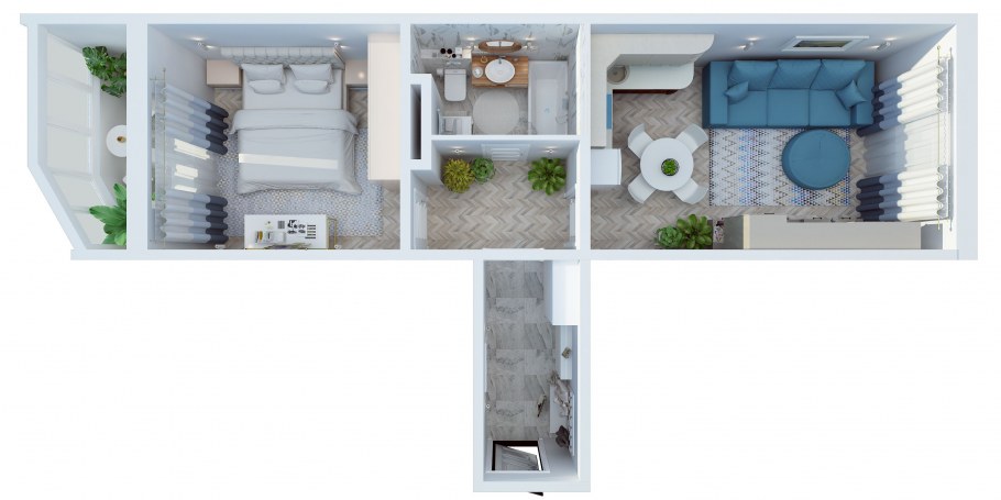 Планировка 2 комнатной квартиры распашонка 56 кв