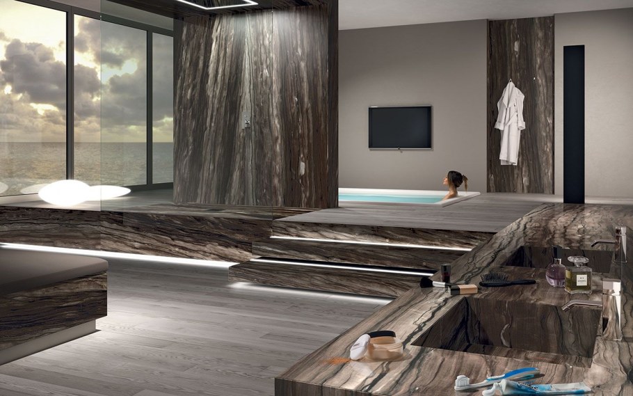 Слэбы мрамора в интерьере