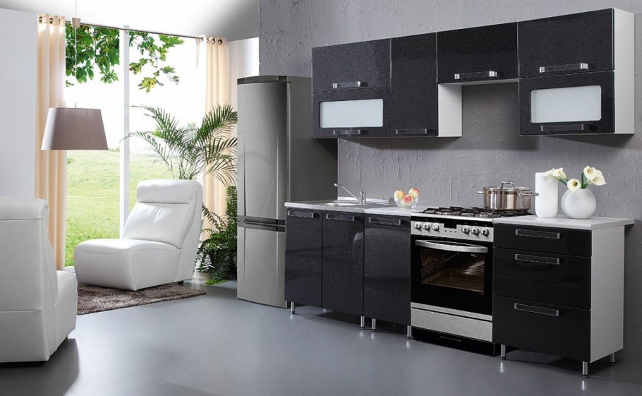Кухня Валерия черный металлик