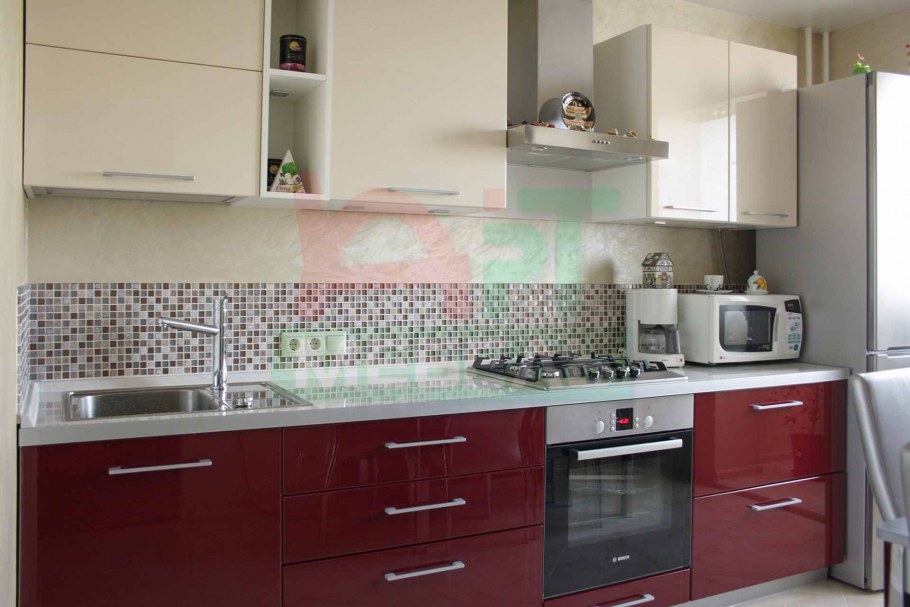 Кухня бордо металлик