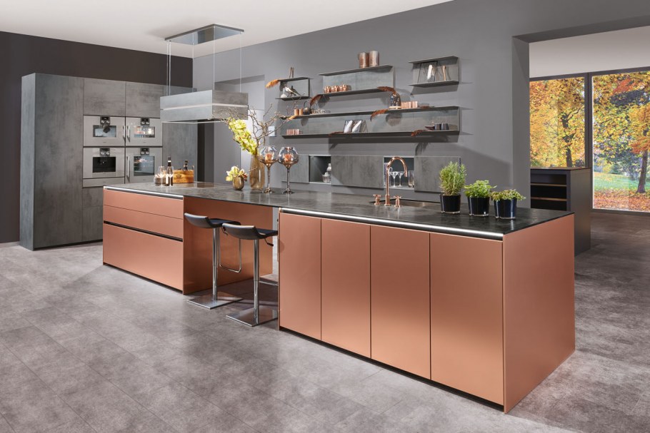 Кухни медь металлик