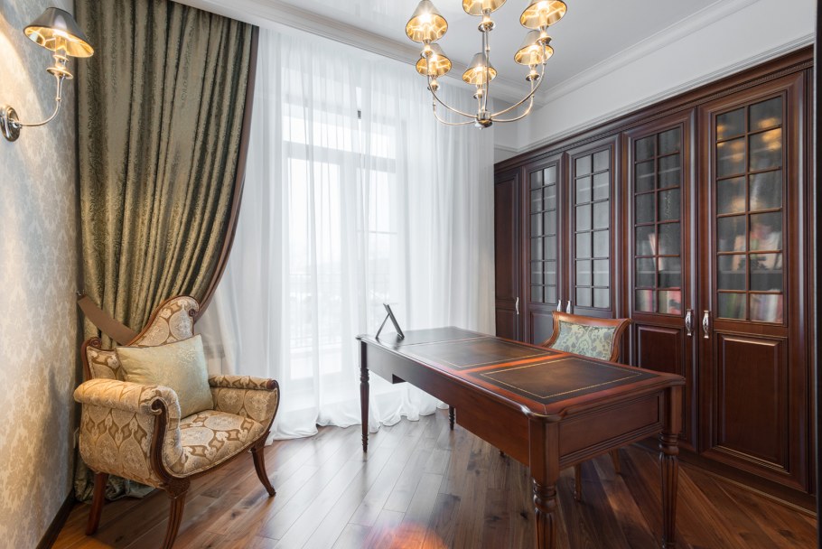 Зонирование шторами классика