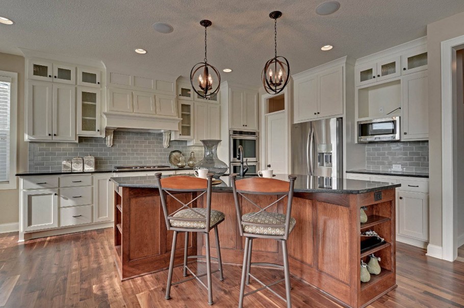 Рыжая серая кухня в интерьере фото