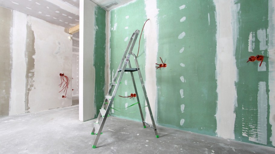 Выравнивание стены из гипсокартона