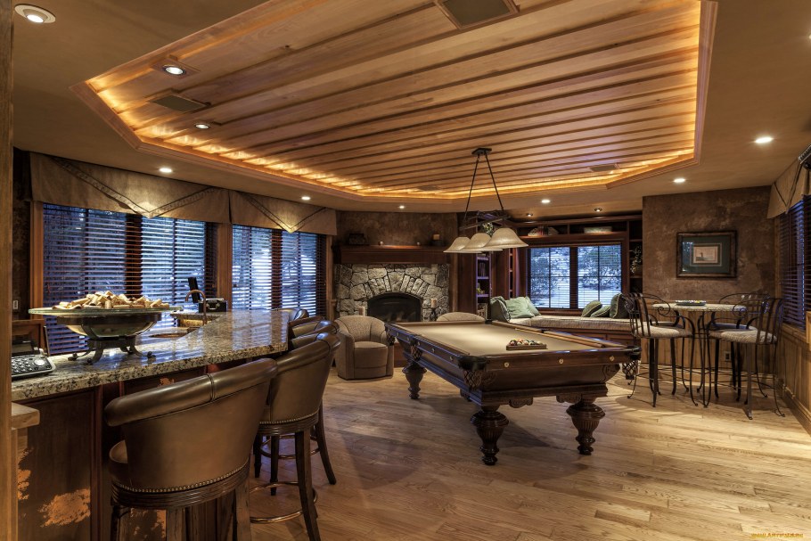 Бар бильярдная интерьер