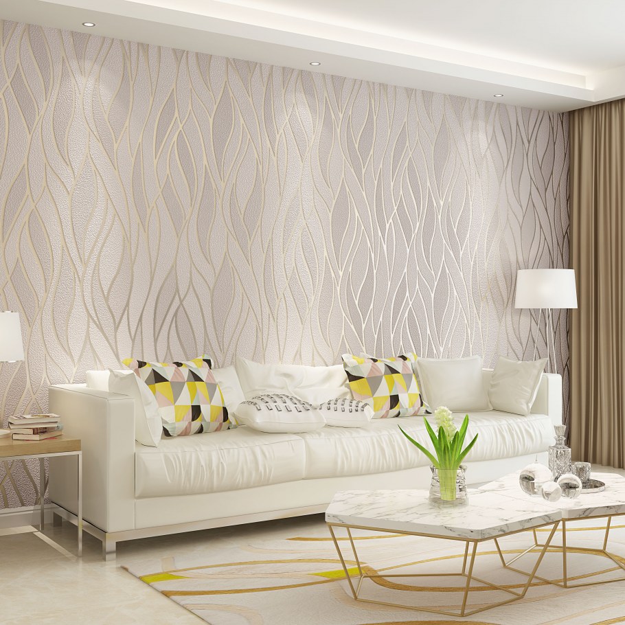 Велюровые обои в полоску