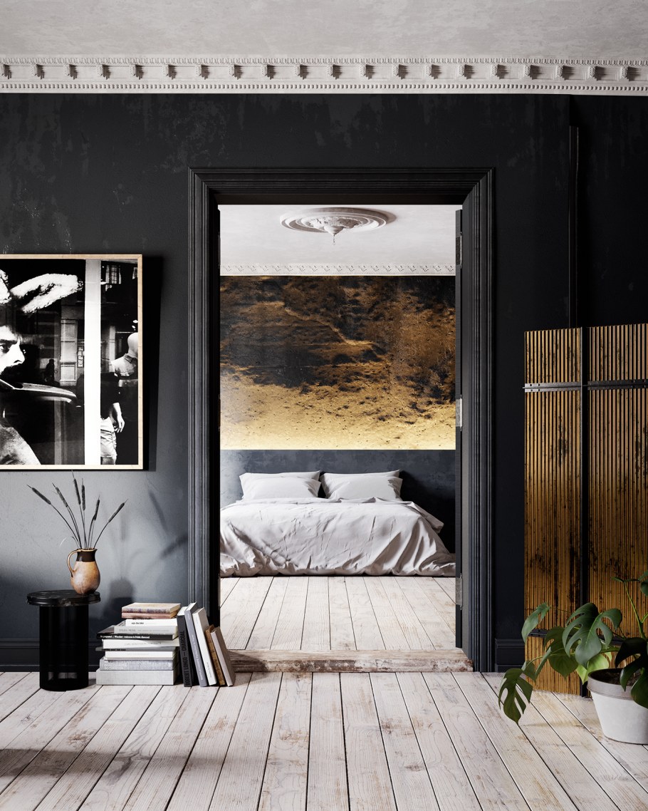 Пано в черный интерьер