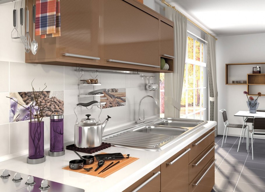 Керамическая плитка для кухни на фартук