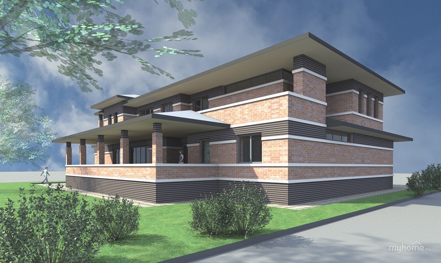 Дом в стиле прерий Райта 250 кв